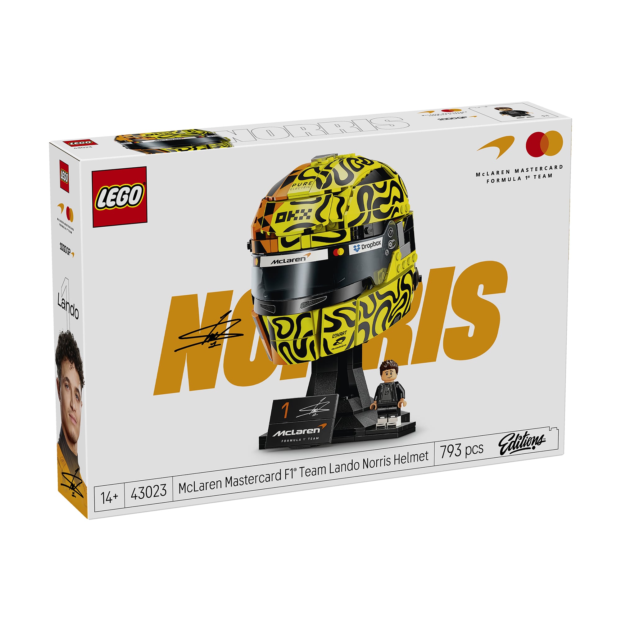 Конструктор LEGO Editions Шолом Ландо Норріса McLaren Mastercard F1 Team, 793 деталі, від 14 років (43023)